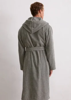 Herren-Bademantel Model Timeless Melange mit Kapuze