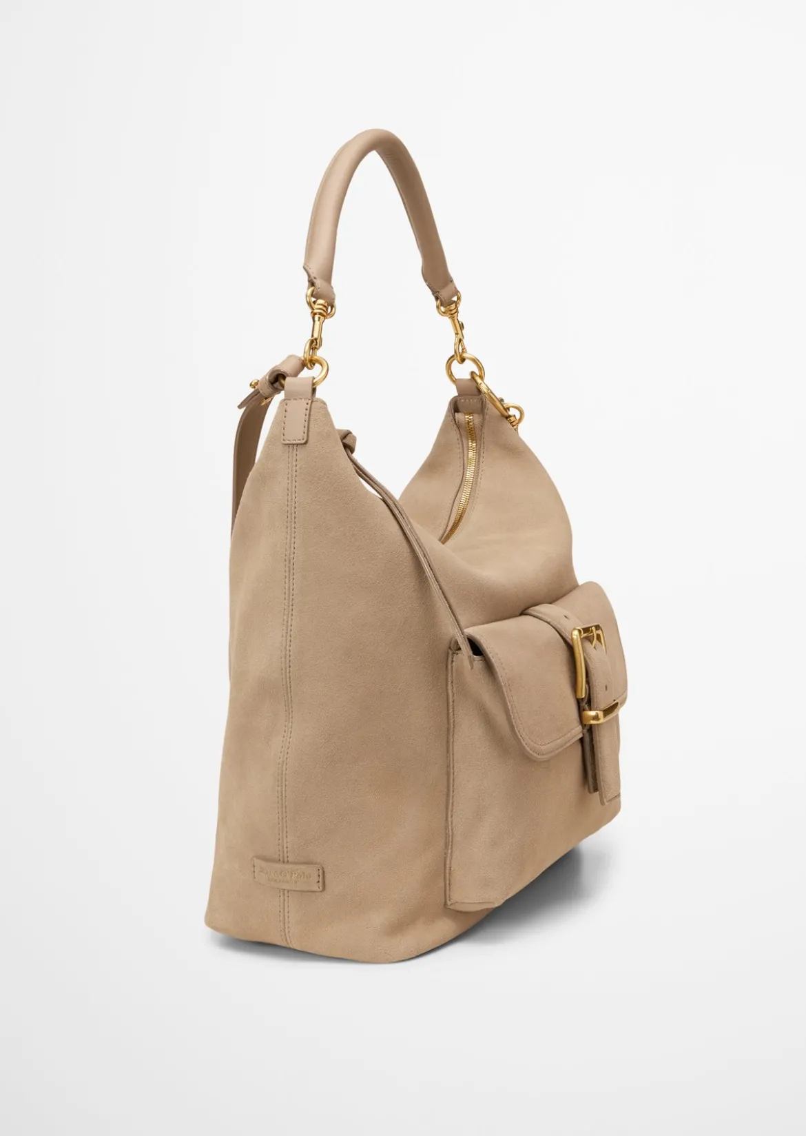 Hobo Bag aus softem Velours-Rindleder