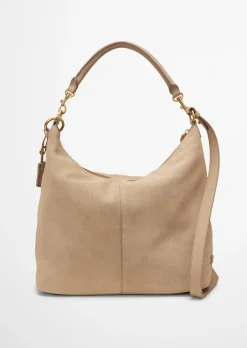 Hobo Bag aus softem Velours-Rindleder