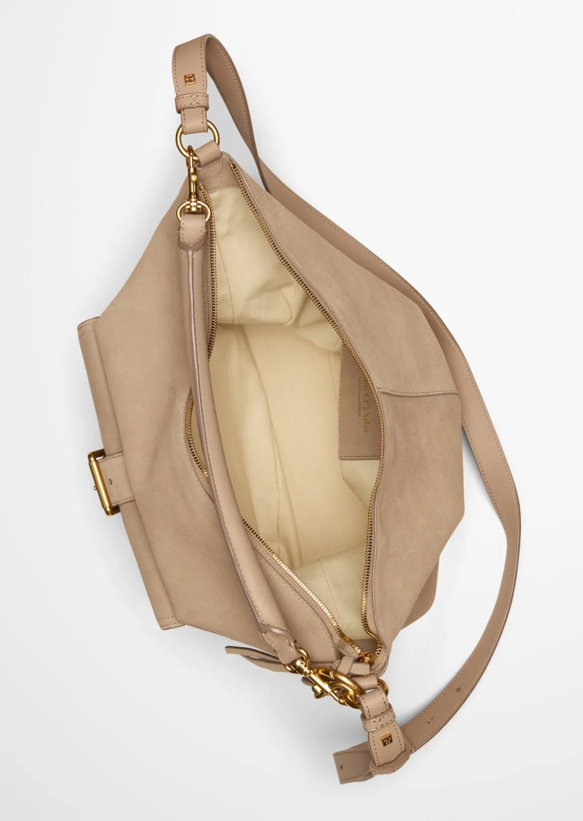 Hobo Bag aus softem Velours-Rindleder