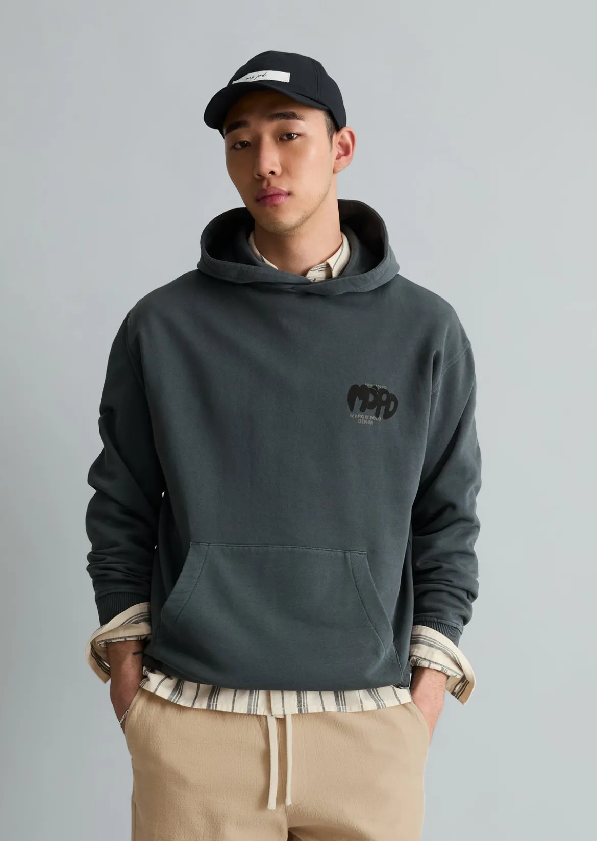 Hoodie relaxed aus recycelter Baumwolle