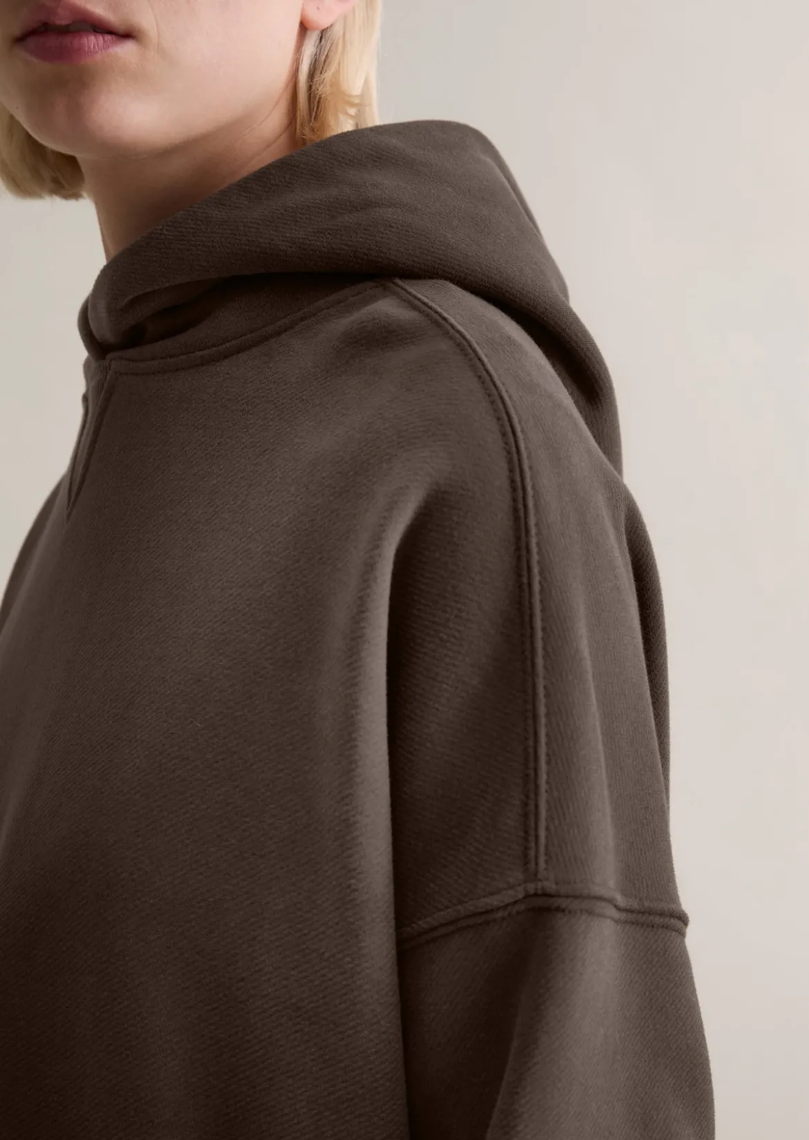 Hoodie relaxed mit breitem Rippbund