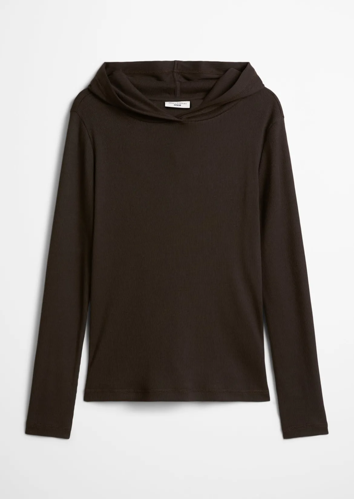 Hoodie-Longsleeve slim aus softem Bio-Baumwolle-Modal-Stretch-Jersey