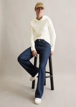 Hoodie-Longsleeve slim aus softem Bio-Baumwolle-Modal-Stretch-Jersey