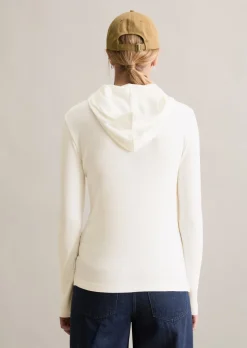 Hoodie-Longsleeve slim aus softem Bio-Baumwolle-Modal-Stretch-Jersey