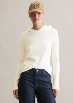 Hoodie-Longsleeve slim aus softem Bio-Baumwolle-Modal-Stretch-Jersey
