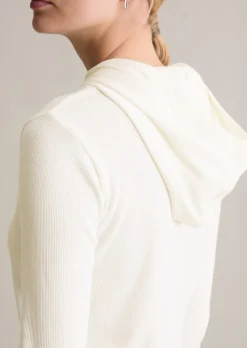 Hoodie-Longsleeve slim aus softem Bio-Baumwolle-Modal-Stretch-Jersey