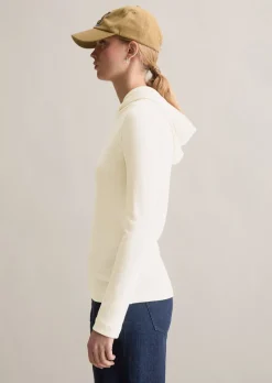 Hoodie-Longsleeve slim aus softem Bio-Baumwolle-Modal-Stretch-Jersey