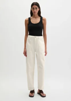 Hose Model Lara barrel cropped aus Organic Cotton Stretch