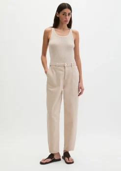 Hose Model Lara barrel cropped aus Organic Cotton Stretch