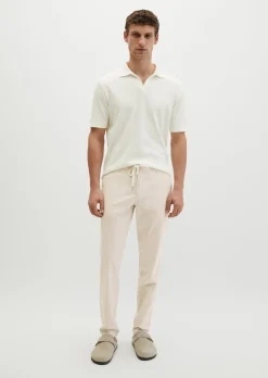 Hose Model Morot Jogger tapered aus Bio-Baumwoll-Leinen-Mix