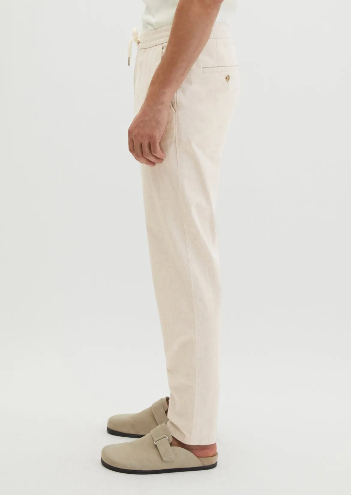 Hose Model Morot Jogger tapered aus Bio-Baumwoll-Leinen-Mix