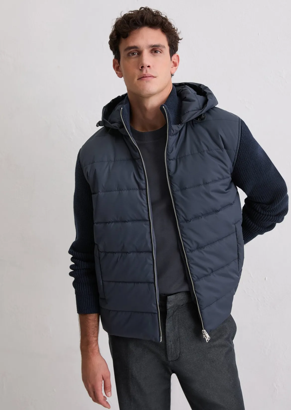 Hybridjacke regular mit Strickärmeln