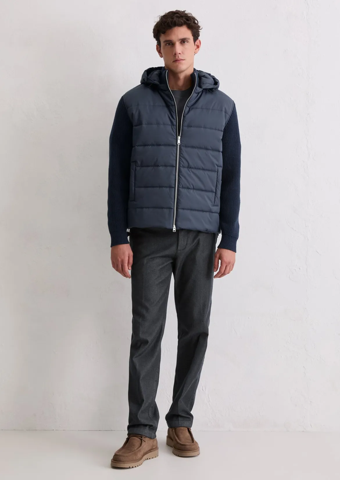 Hybridjacke regular mit Strickärmeln
