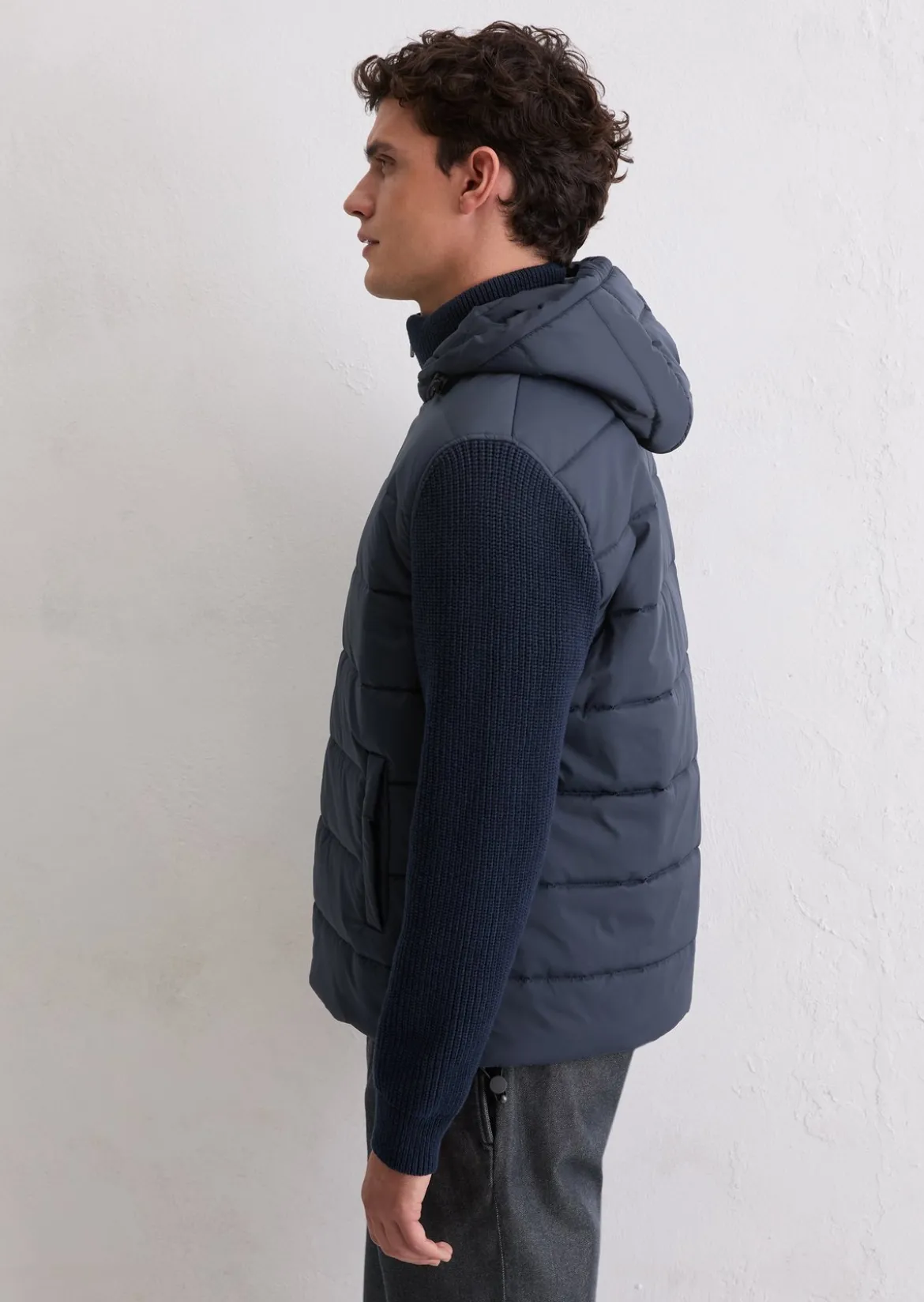 Hybridjacke regular mit Strickärmeln