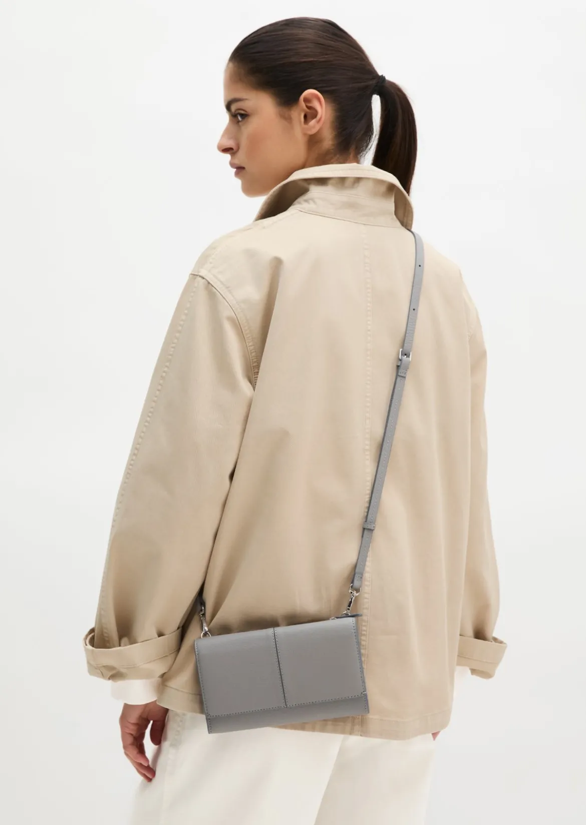 2in1 Crossbody Bag aus fein genarbtem Rindleder