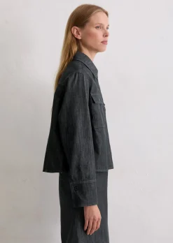 Indoorjacke boxy shape aus Organic Cotton Stretch