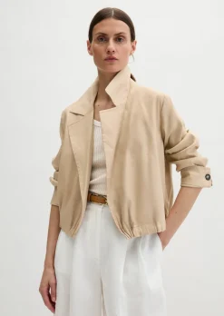Indoor-Jacke relaxed aus Viskose-Leinen-Stretch