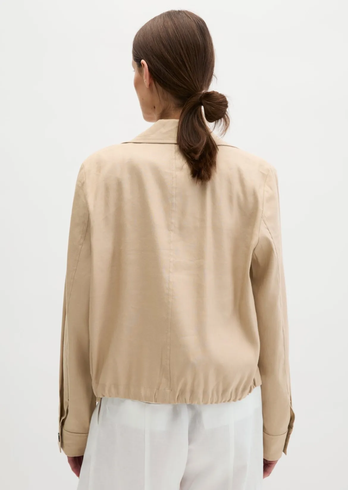 Indoor-Jacke relaxed aus Viskose-Leinen-Stretch
