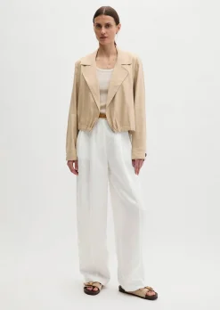 Indoor-Jacke relaxed aus Viskose-Leinen-Stretch