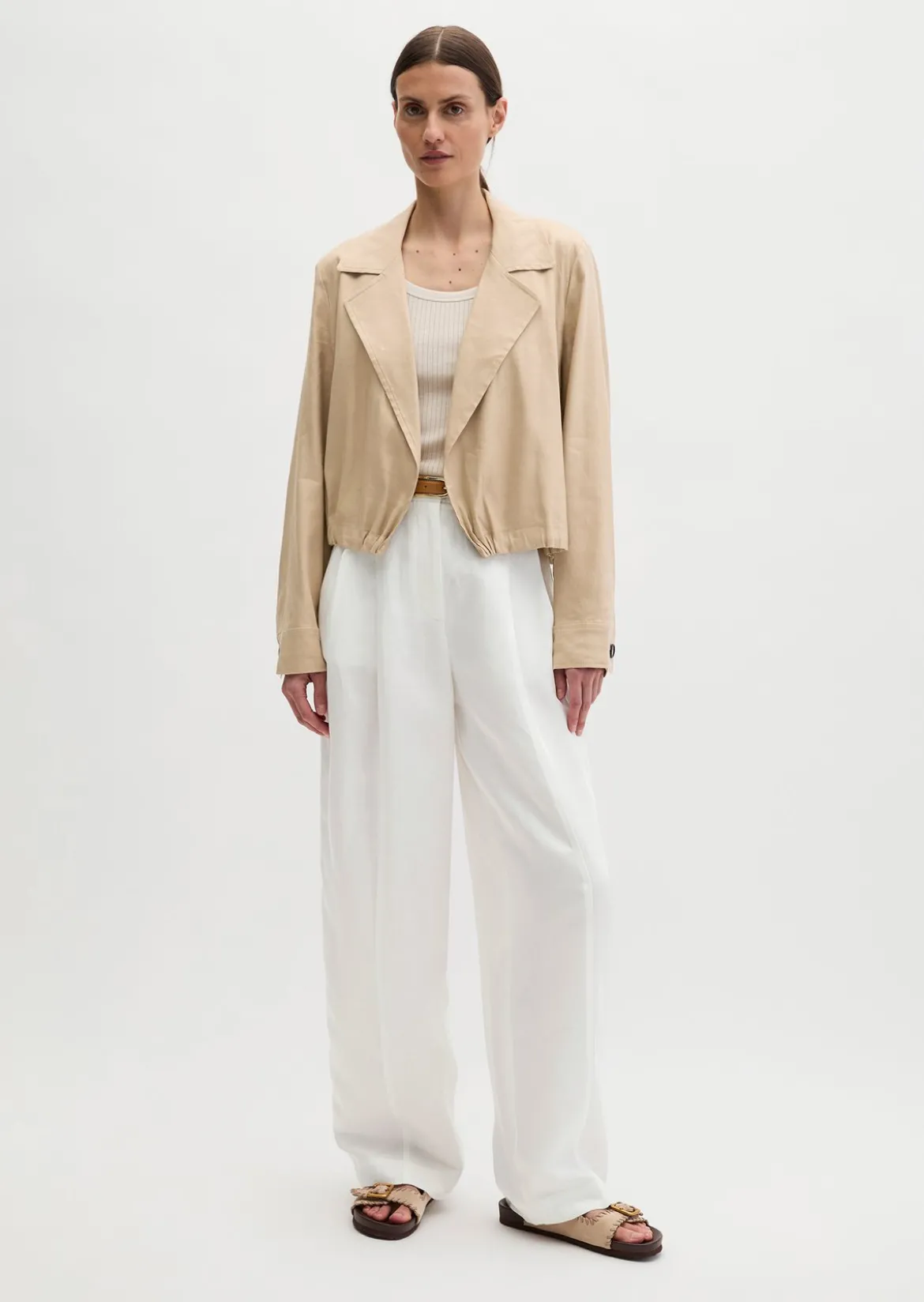 Indoor-Jacke relaxed aus Viskose-Leinen-Stretch