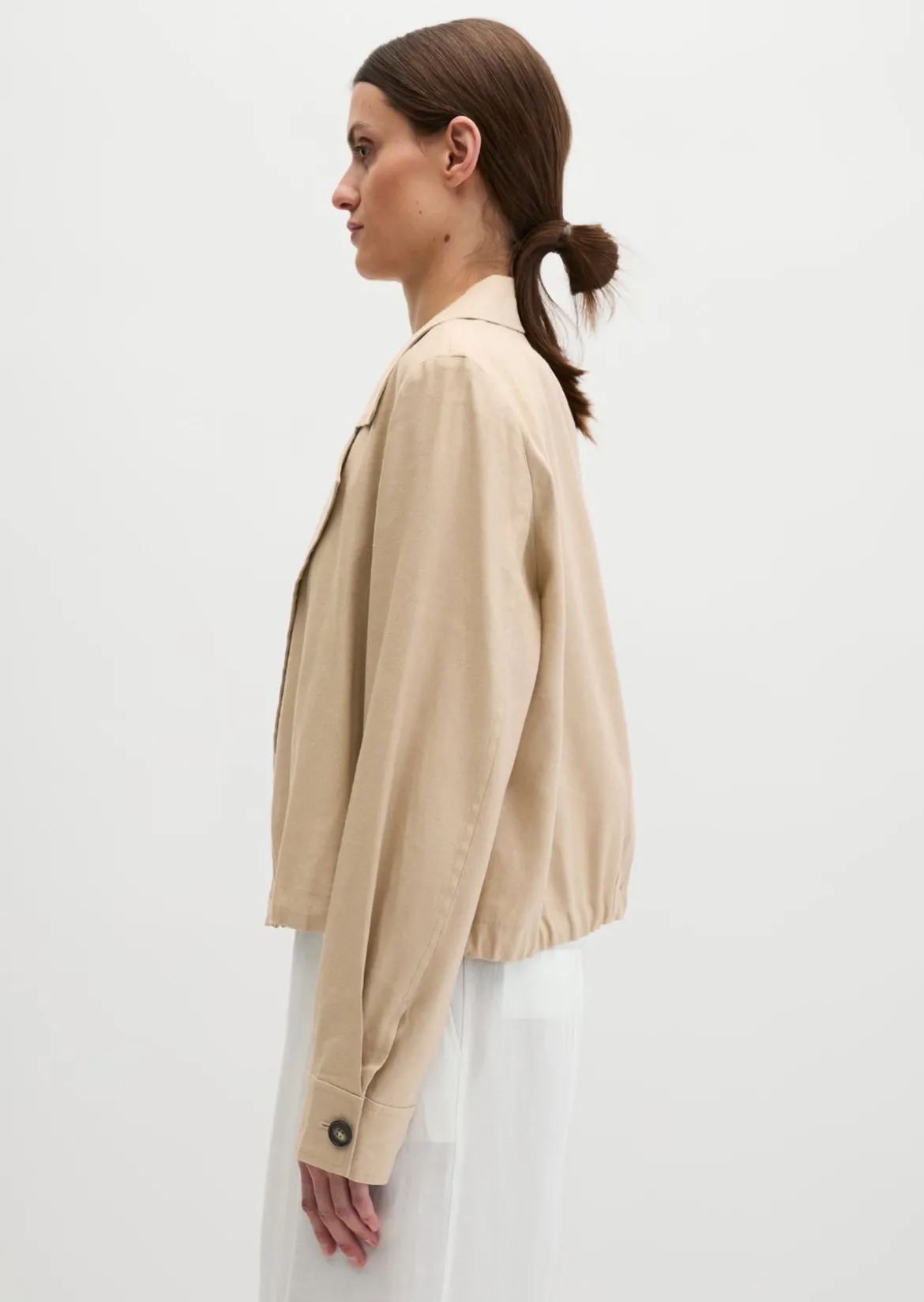 Indoor-Jacke relaxed aus Viskose-Leinen-Stretch