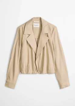 Indoor-Jacke relaxed aus Viskose-Leinen-Stretch