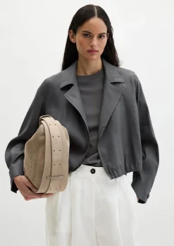 Indoor-Jacke relaxed aus Viskose-Leinen-Stretch