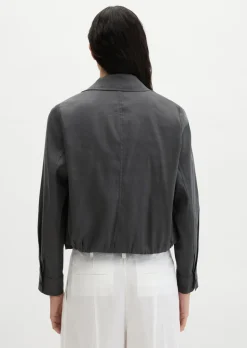 Indoor-Jacke relaxed aus Viskose-Leinen-Stretch