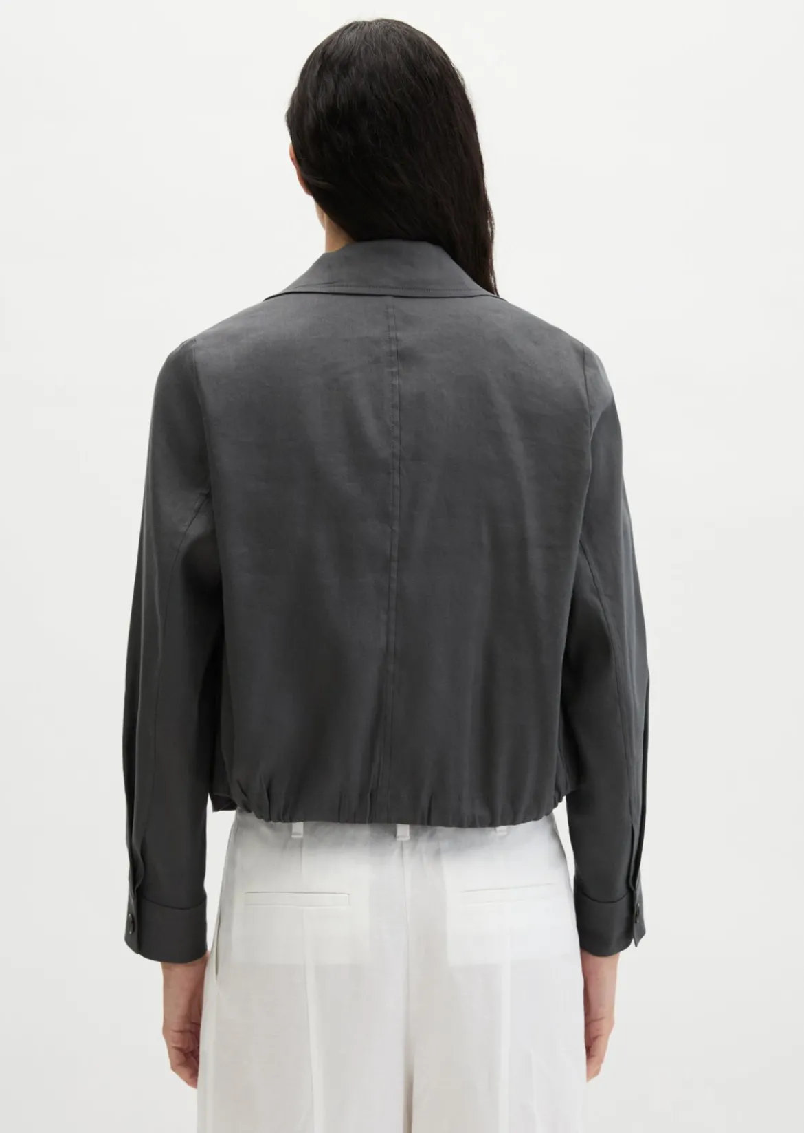 Indoor-Jacke relaxed aus Viskose-Leinen-Stretch
