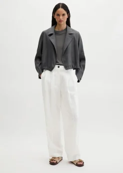 Indoor-Jacke relaxed aus Viskose-Leinen-Stretch