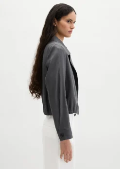 Indoor-Jacke relaxed aus Viskose-Leinen-Stretch