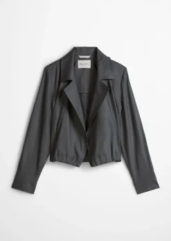 Indoor-Jacke relaxed aus Viskose-Leinen-Stretch