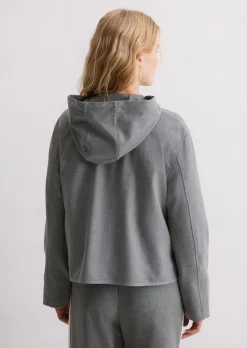 Indoor-Kapuzenjacke regular aus recyceltem Polyester und Viskose