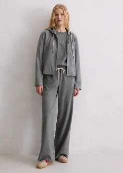 Indoor-Kapuzenjacke regular aus recyceltem Polyester und Viskose