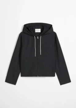 Indoor-Kapuzenjacke regular aus recyceltem Polyester und Viskose