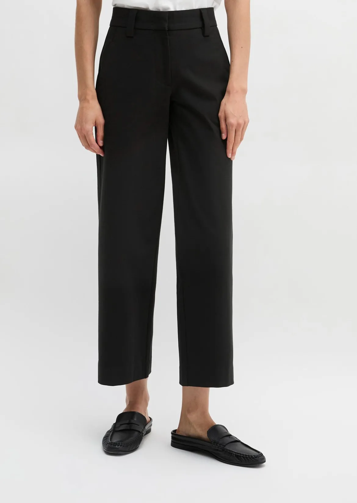 Interlock-Jersey-Hose wide aus stretchigem Organic Cotton-Mix