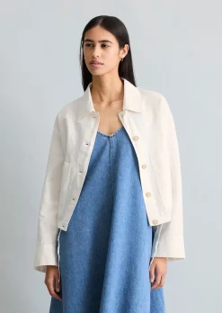 Jacke relaxed aus Leinen-Baumwolle-Mix