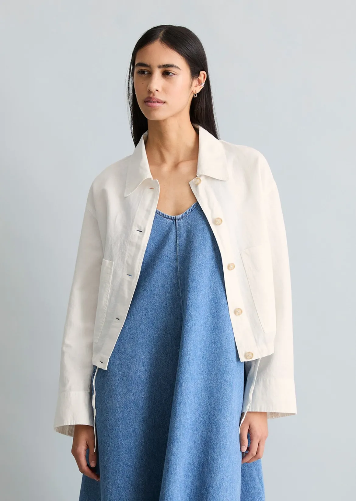 Jacke relaxed aus Leinen-Baumwolle-Mix