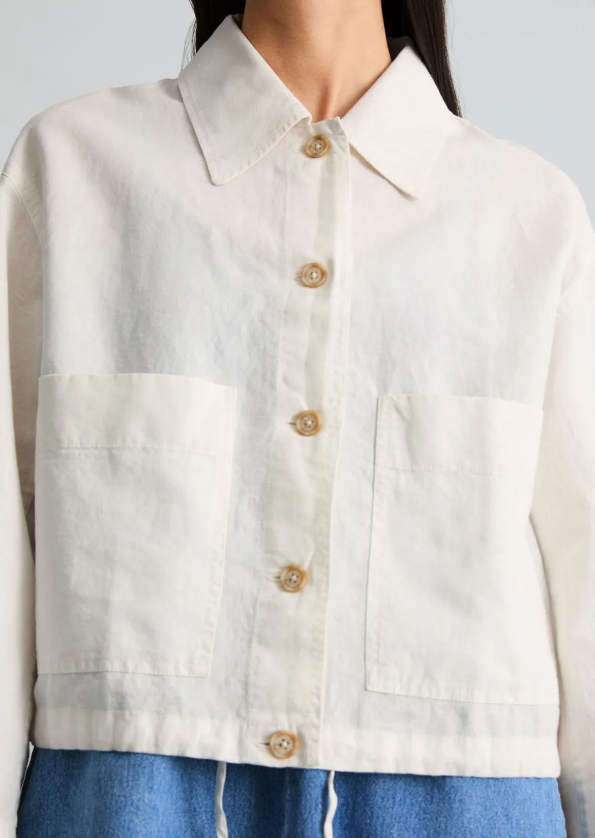 Jacke relaxed aus Leinen-Baumwolle-Mix