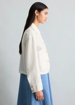 Jacke relaxed aus Leinen-Baumwolle-Mix