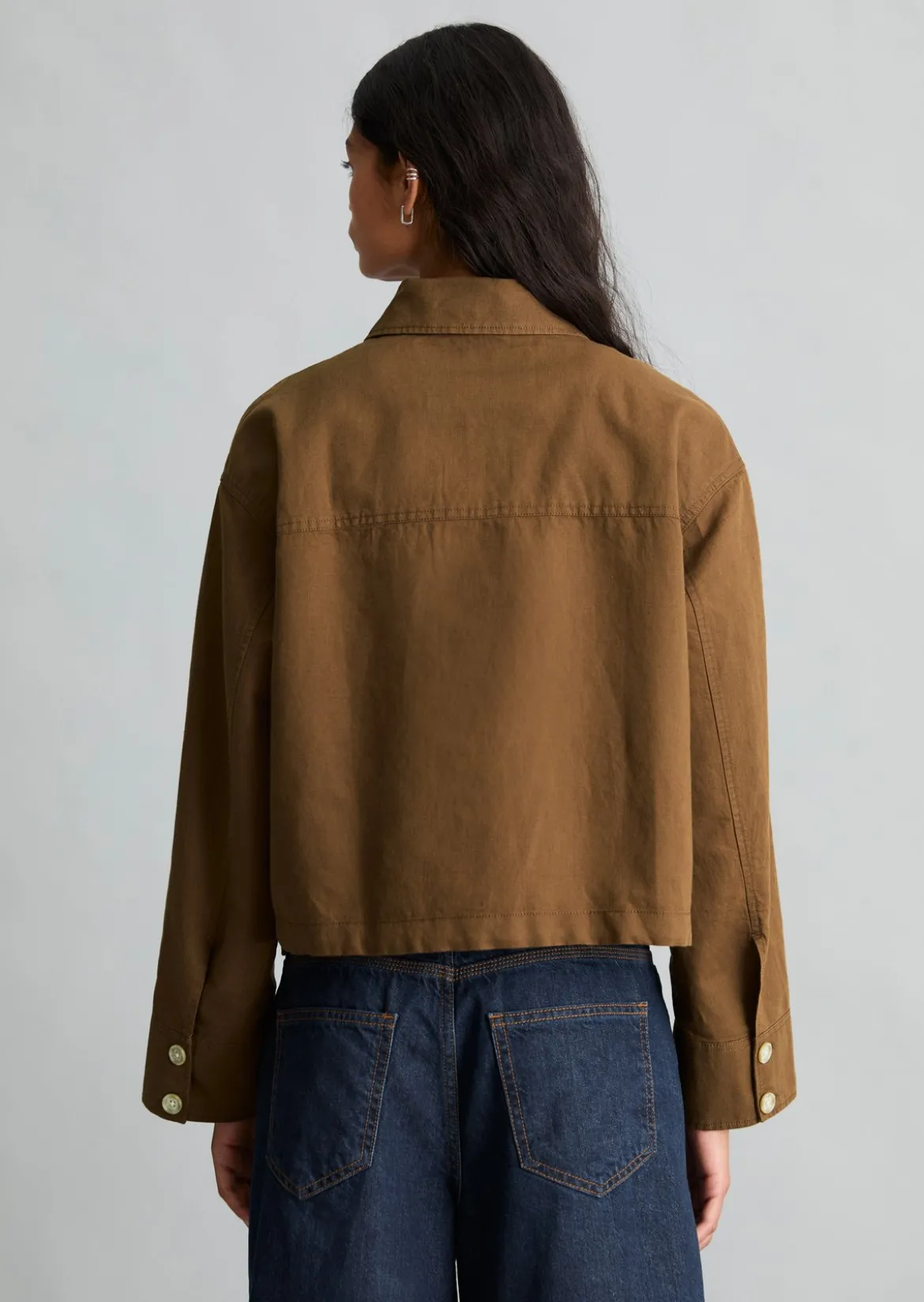Jacke relaxed aus Leinen-Baumwolle-Mix