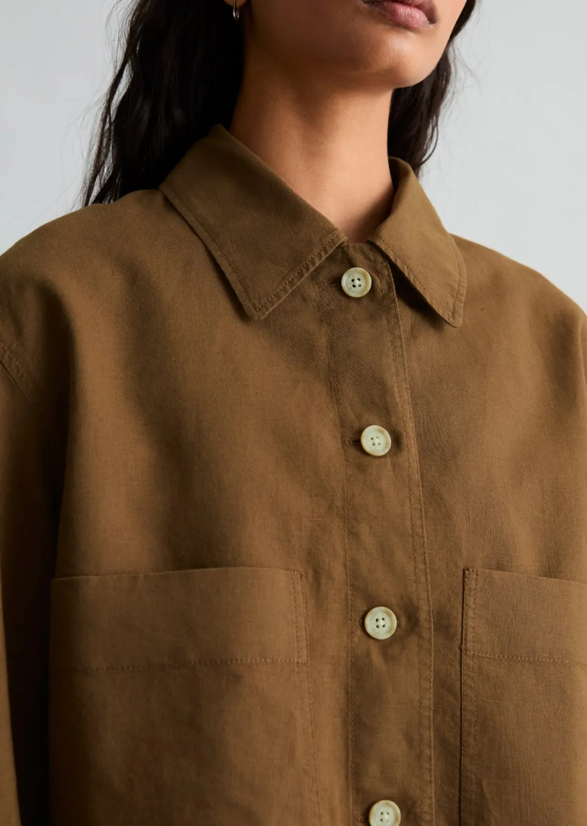 Jacke relaxed aus Leinen-Baumwolle-Mix
