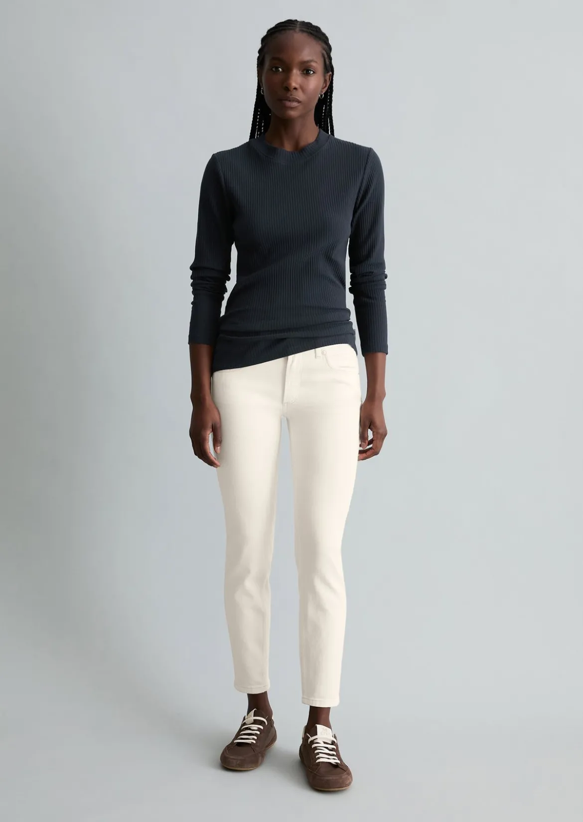 Jeans Model Alva slim cropped aus Organic-Cotton-Lyocell-Stretch