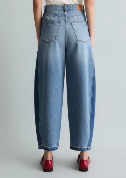 Jeans Model Enni wide barrel cropped mit Ananasblattfasern