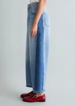 Jeans Model Enni wide barrel cropped mit Ananasblattfasern