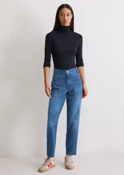 Jeans Model Iva boyfriend cropped aus softem Cashmere Touch Denim
