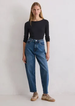 Jeans Model Lara barrel cropped aus Organic Cotton Stretch mit recyceltem Polyester