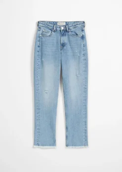 Jeans Model Linde straight cropped aus Bio-Baumwolle-Stretch