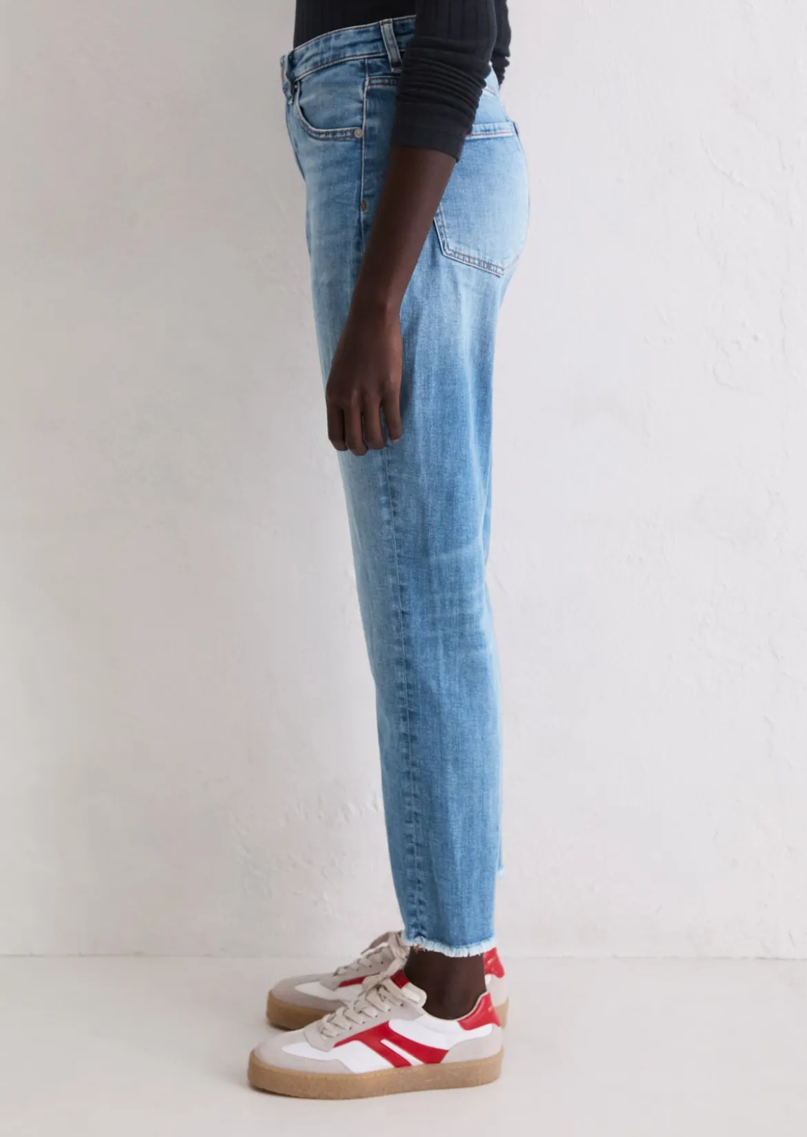 Jeans Model Linde straight cropped aus softem Cashmere Touch Denim